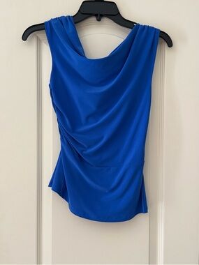 Aritzia Babaton Cowl Draped Sleeveless Top - Blue